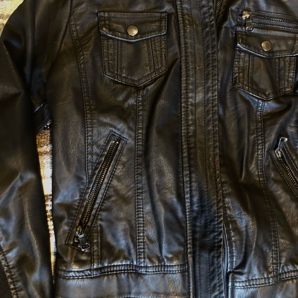 black vegan leather jacket, S - Picture 4 of 6